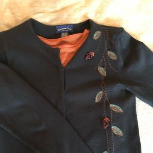 Charter Club Black embossed sweater (Small P)